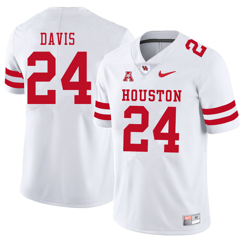 Men #24 Jaylen Davis Houston Cougars College Football Jerseys Sale-White - Click Image to Close